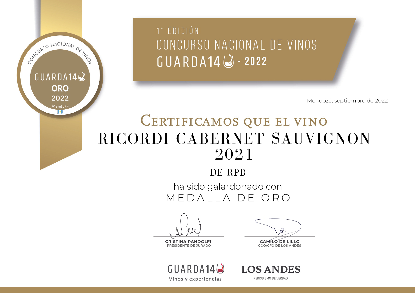 RICORDI Cabernet Sauvignon 2021