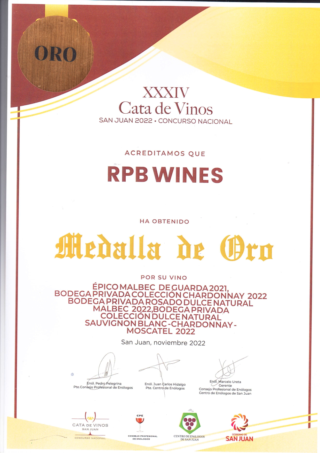 Bodega Privada Rosado Dulce Natural de Malbec 2022